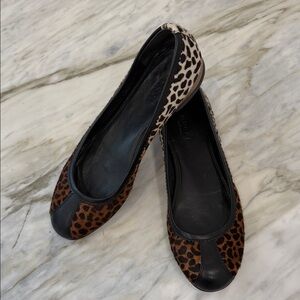 GUCCI Pony Hair Leopard Print Ballet Flats Size 36